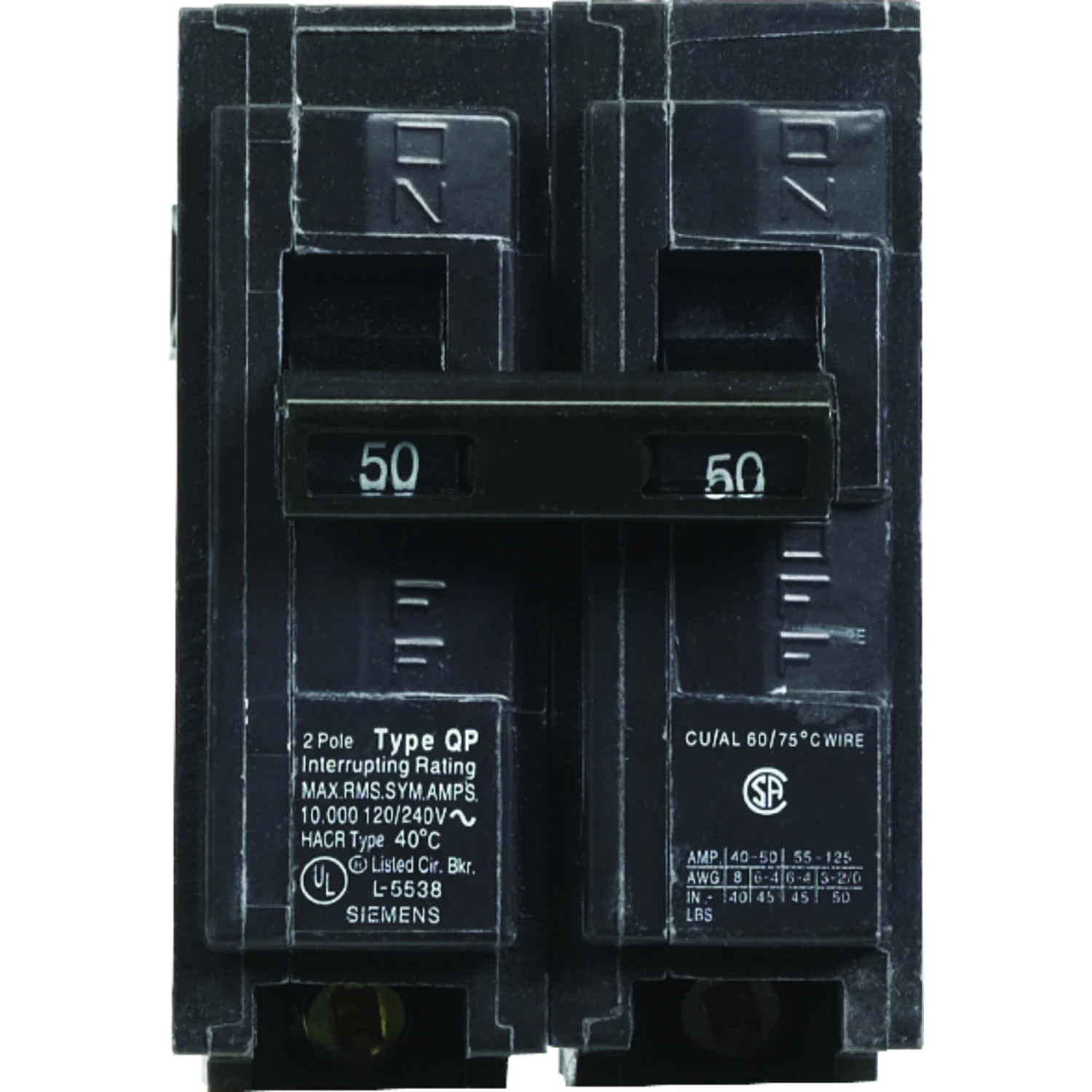 Circuit Breaker, Double Pole, 240-Volt, 50A