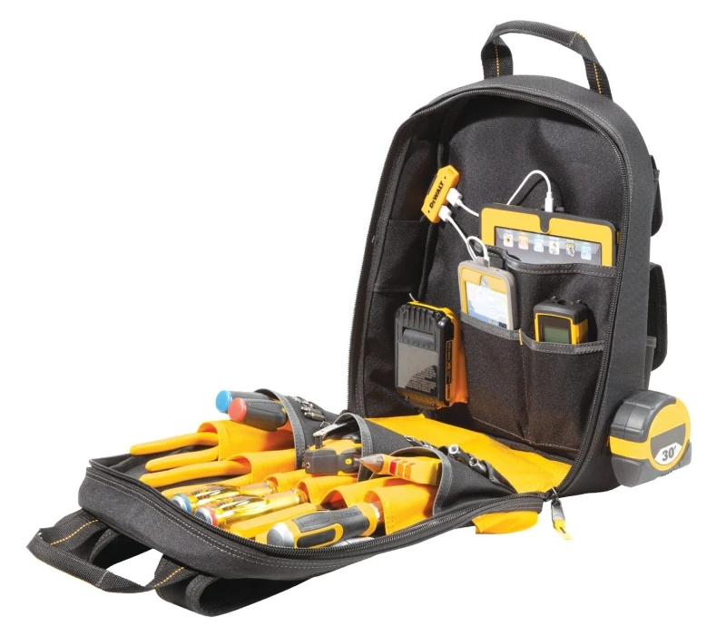 Tool Backpack, 23-Pockets, USB Charger