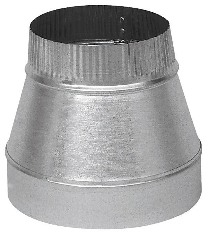 HVAC Duct Pipe Galvanized Taper Reducer, 5 x 4 In., 24-Gauge