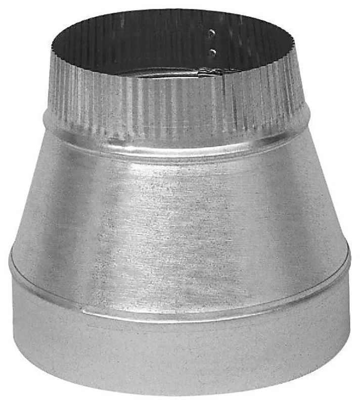 HVAC Duct Pipe Galvanized Taper Reducer, 7 x 6 In., 24 Gauge
