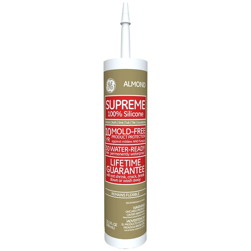 Supreme Silicone Kitchen & Bath Sealant, Almond, 10.1-oz.