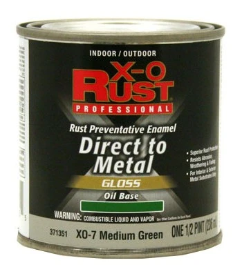 Premium Anti-Rust Oil-Base Enamel, Medium Green Gloss, 1/2 Pt.