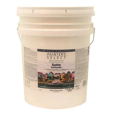 Acrylic Latex Paint, Interior/Exterior, Satin Pastel Base, 5 Gallons