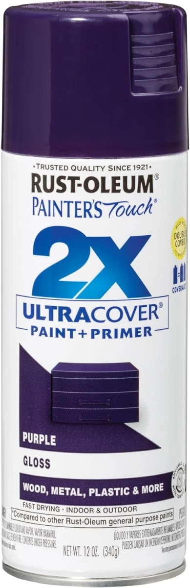 Painter's Touch 2X Spray Paint, Gloss Purple, 12-oz.