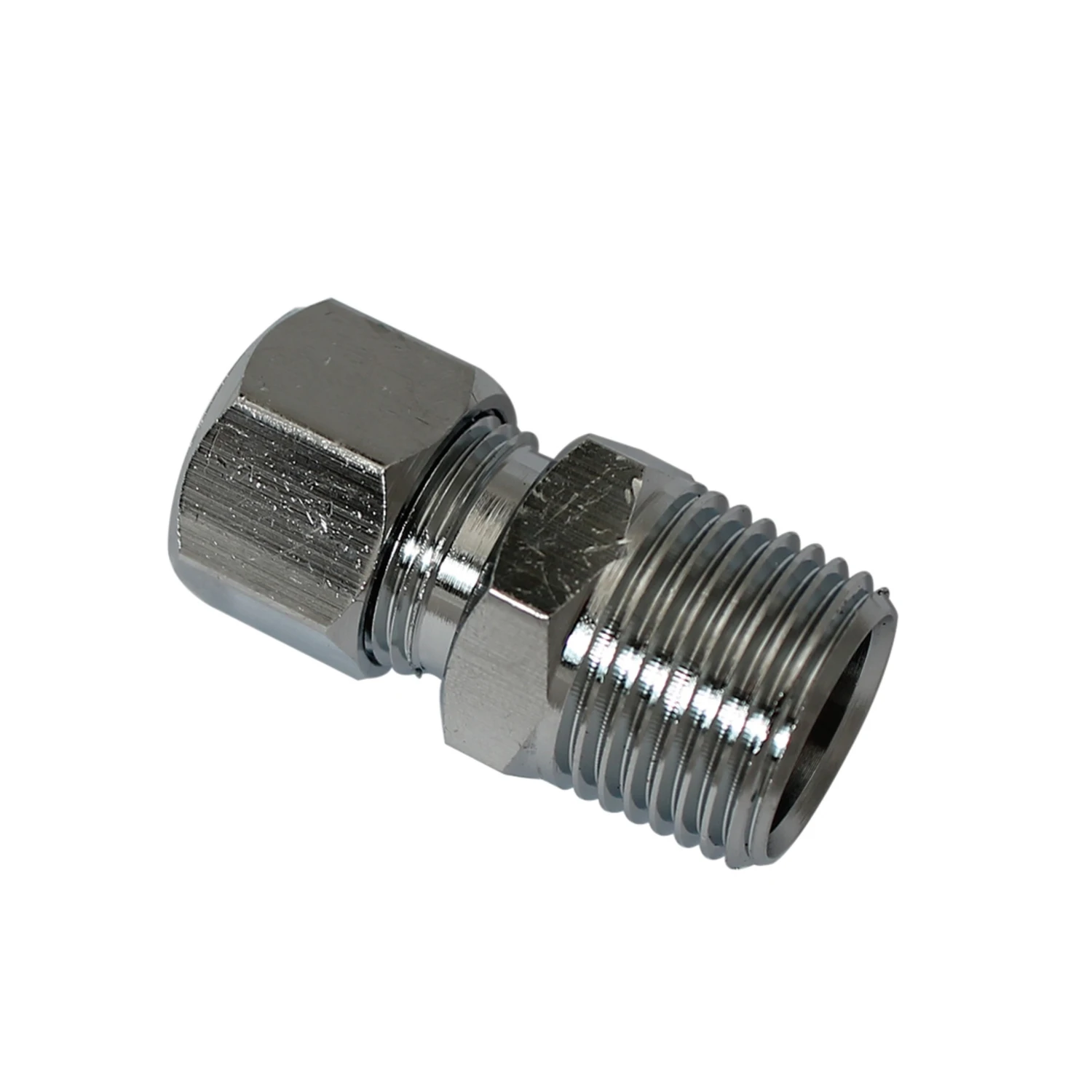 Brass Compression Straight Connector, Lead Free, 3/8 MPT x 3/8 In. OD