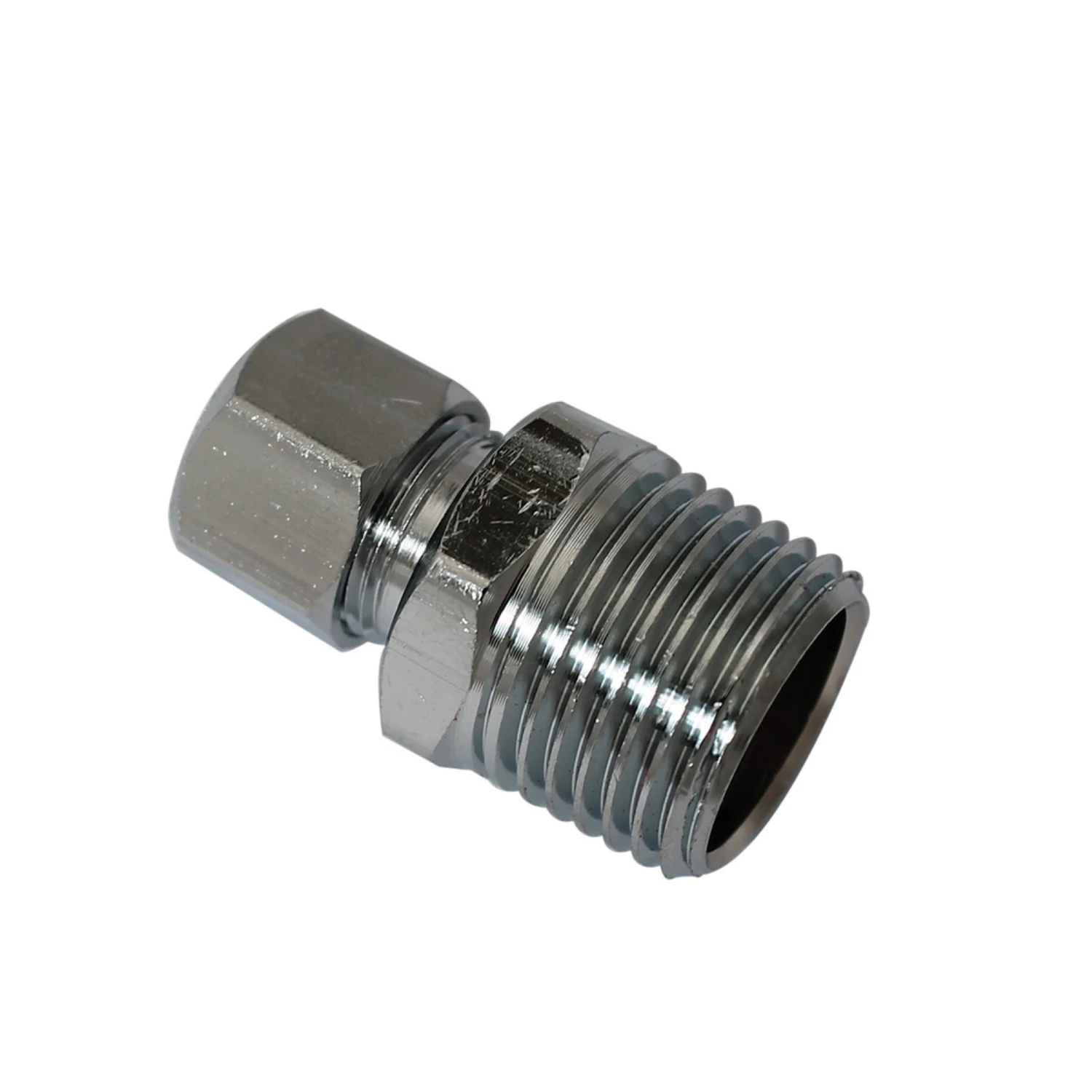 Brass Compression Straight Connector, Lead Free, 1/2 MPT x 3/8 In. OD