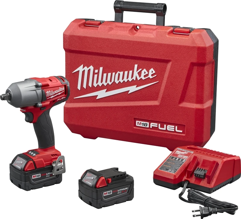 M18 18-Volt Fuel Impact Wrench with Friction Ring, Mid-Torque, Brushless Motor, 1/2-In., 2 Lithium-Ion Batteries