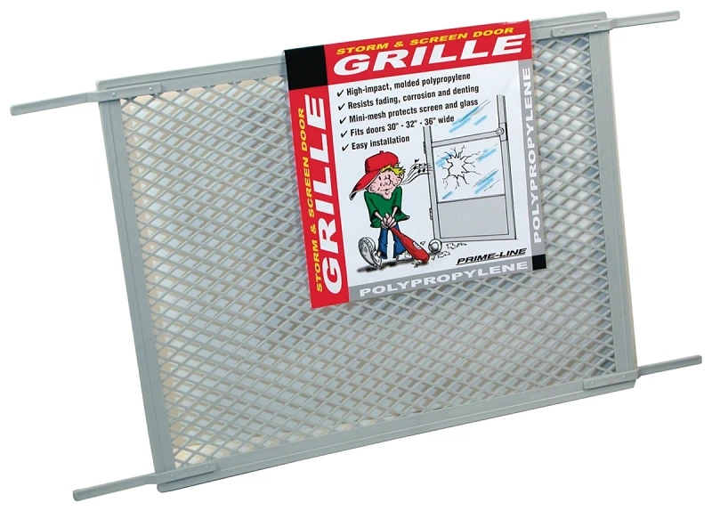 Storm & Screen Door Grille, Gray Plastic