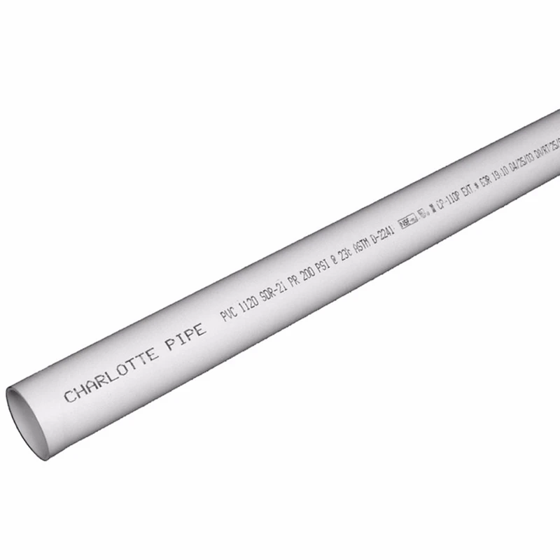 PVC Pressure Pipe, Solid Wall, Bell End,SDR 21, 1 In. x 20 Ft.