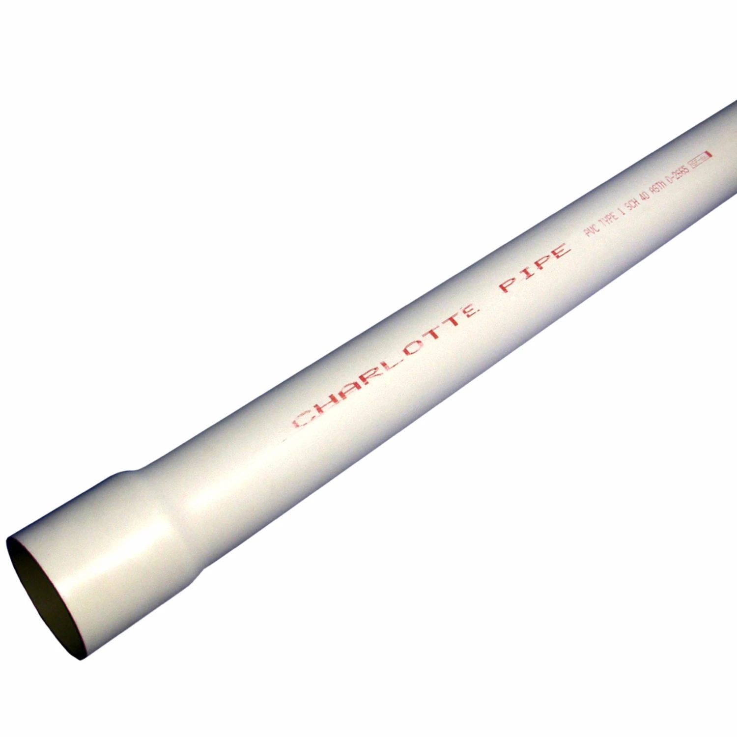 Schedule 40 DWV PVC Pressure Pipe, Bell End, 370 PSI, 1-1/4 In. x 20 Ft.