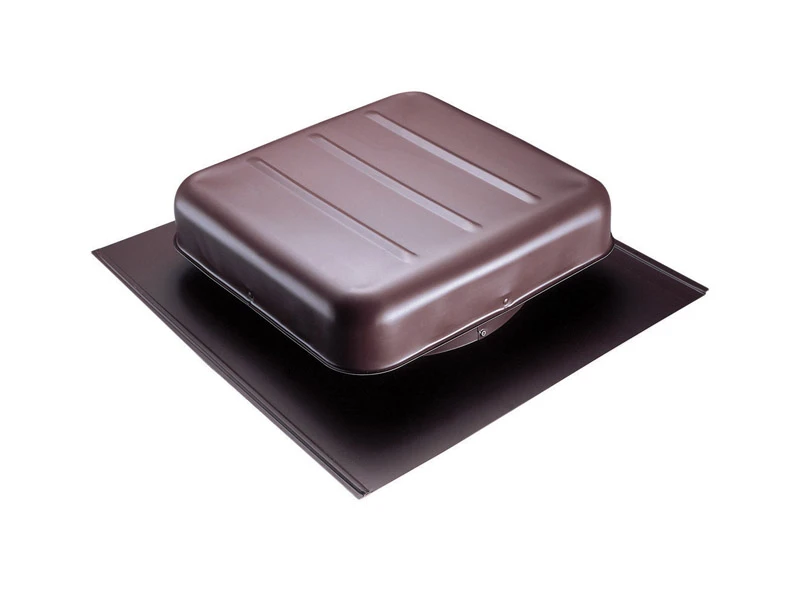 Square Roof-Vent, Square, Brown Aluminum, 9 In. Diam. Opening