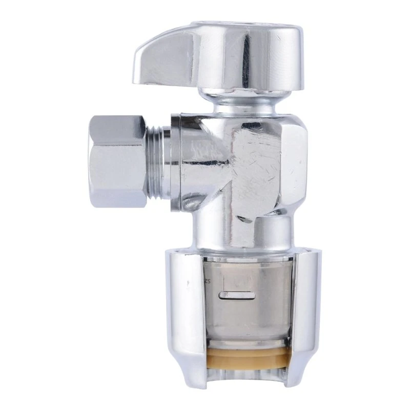 Angle Stop Valve, Quarter Turn, 1/2 x 3/8 In. OD, 4-Pk.
