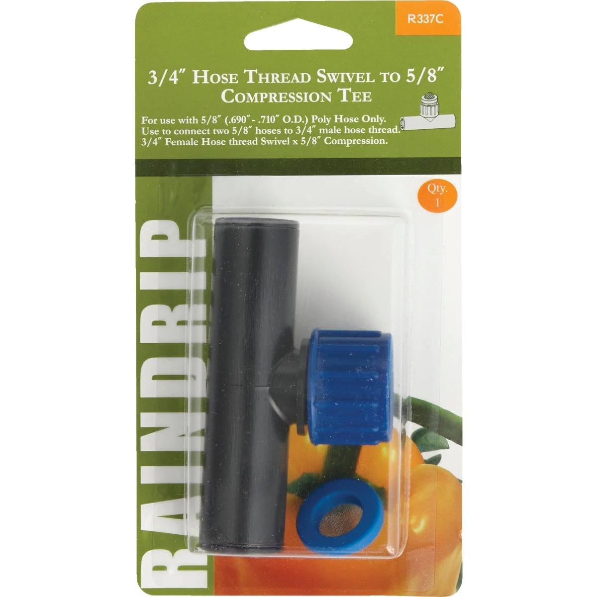 Drip Irrigation Swivel Tee, 3/4 FHT x 5/8-In. Compression