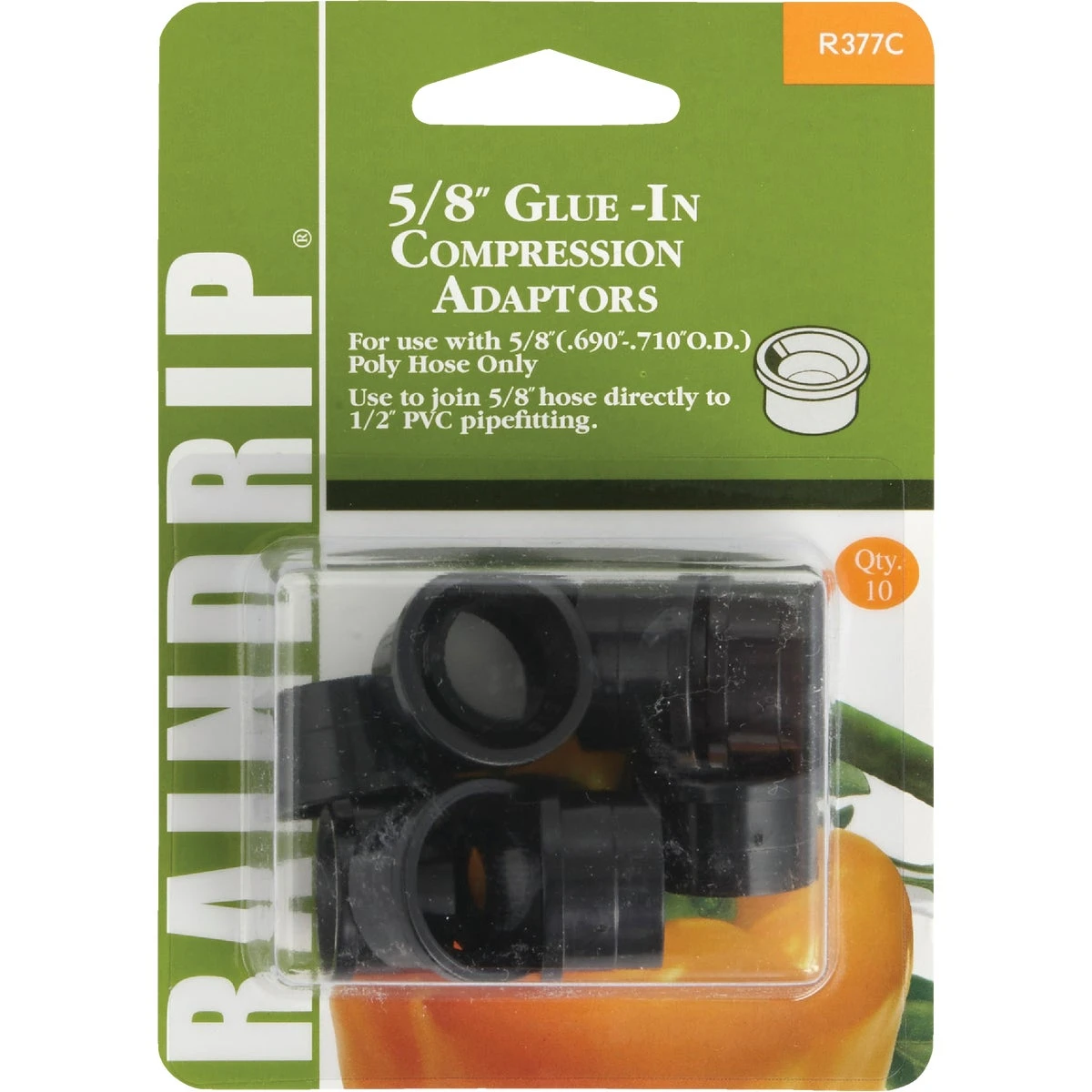 Compression Adapter, 5/8 x 1/2-In. PVC Slip, 10-Pack
