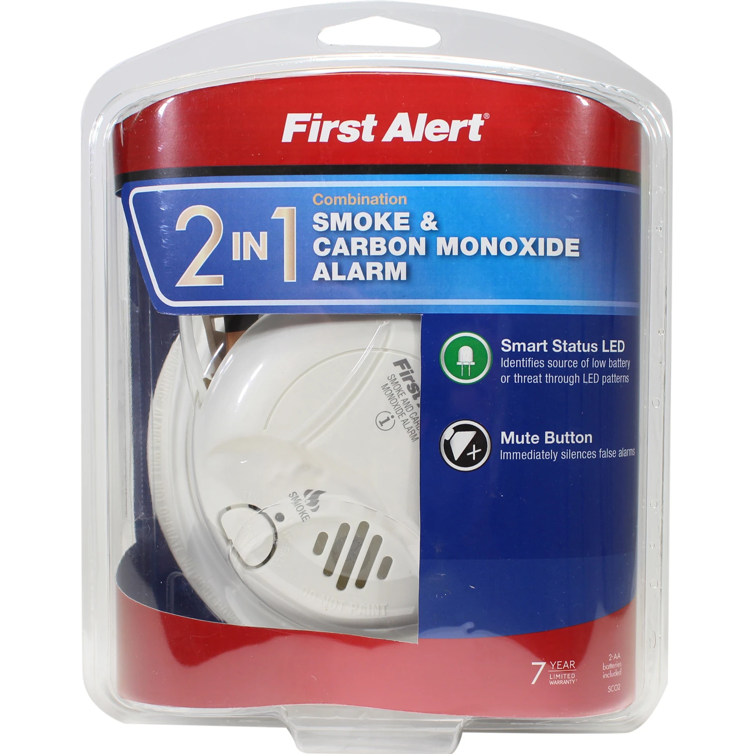 Smoke & Carbon Monoxide Combo Alarm, Battery-Operated