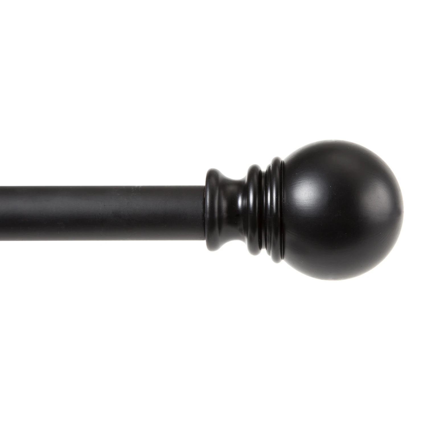 Layla Decorative Curtain Rod with Finials, Black, 1 x 30 to 84 In.