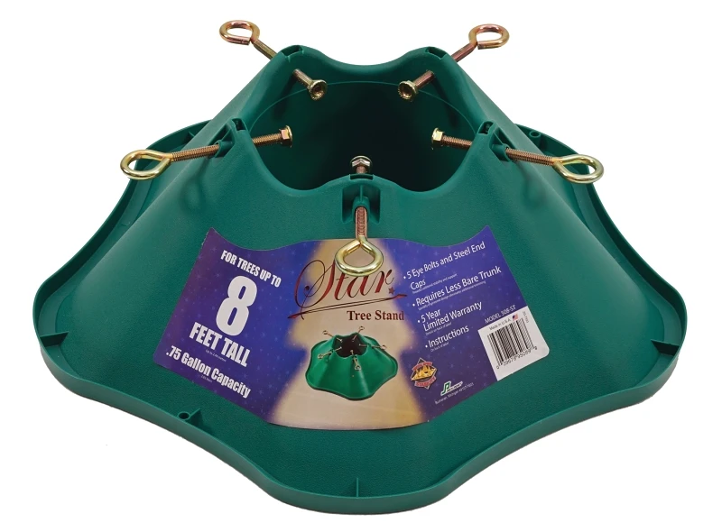 Christmas Tree Stand, Green Plastic, 8 Ft. Tree