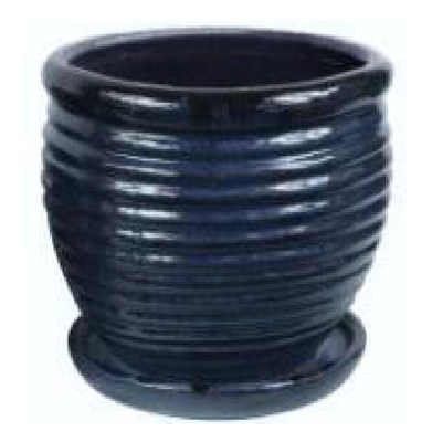 6 In. Honey Jar Planter, Ceramic, Dripping Blue