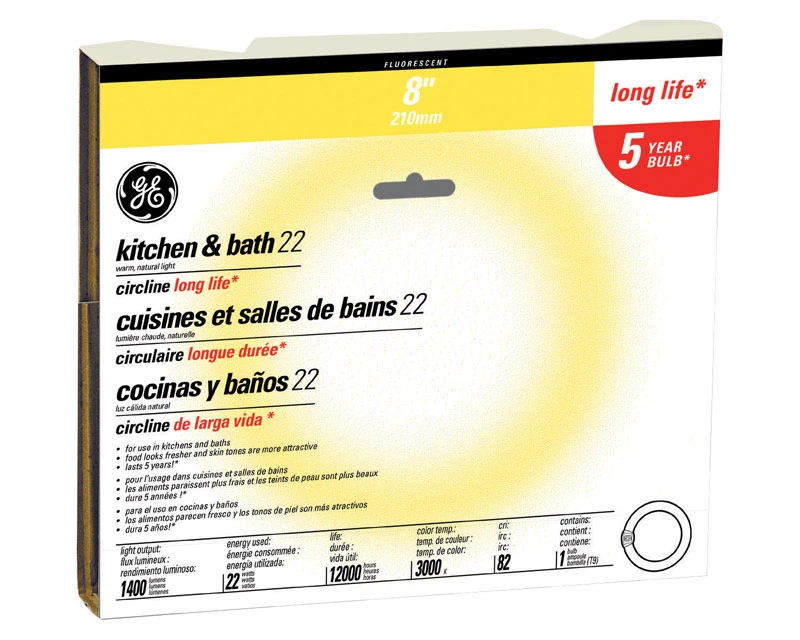 Circline Kitchen/Bath Appliance Fluorescent Light Bulb, 22 Watt