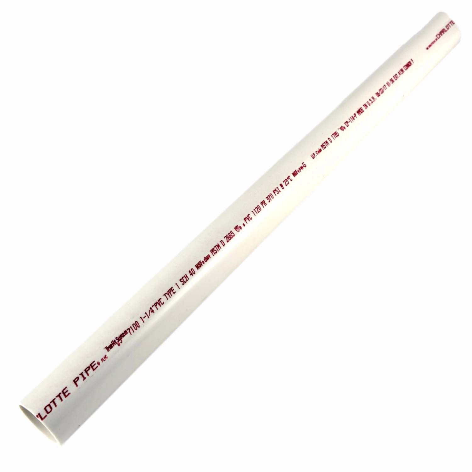 Schedule 40 PVC Pipe, 370 PSI, 1-1/4-In. x 5-Ft.