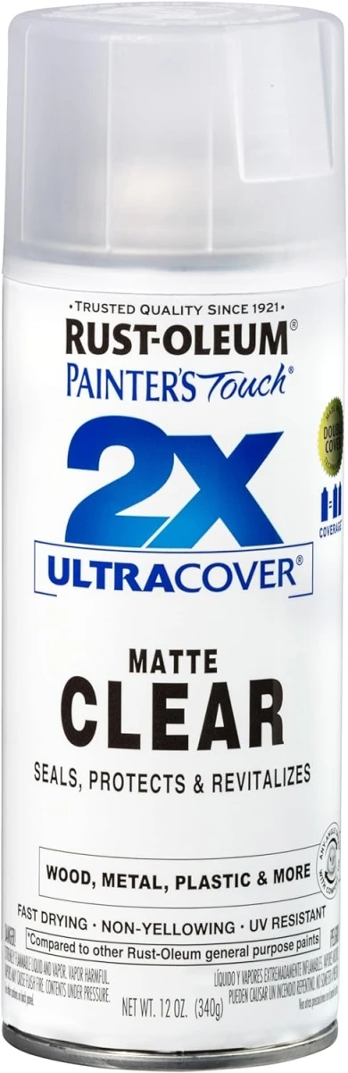 Painter's Touch 2X Spray Paint, Flat Matte Clear, 12-oz.