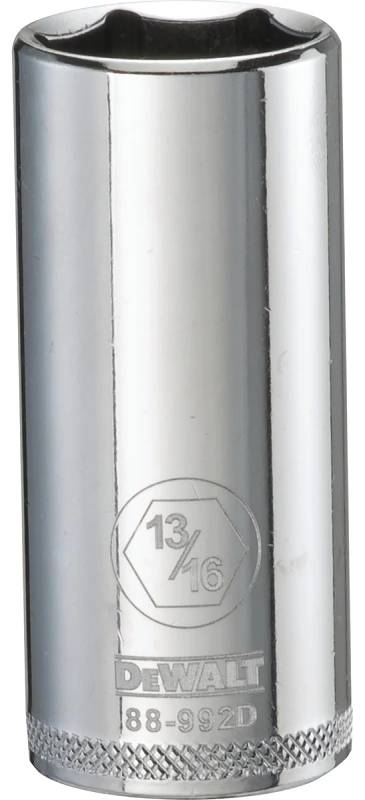 SAE Socket, Deep, 6-Point, 13/16 In., 3/8 In. Drive