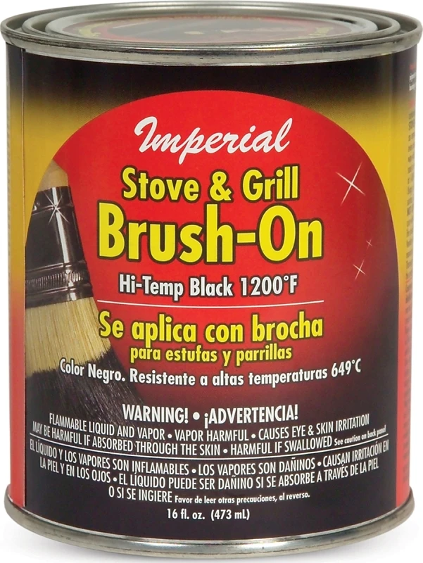 Stove/Grille Brush-On Paint, Black, 16 oz.
