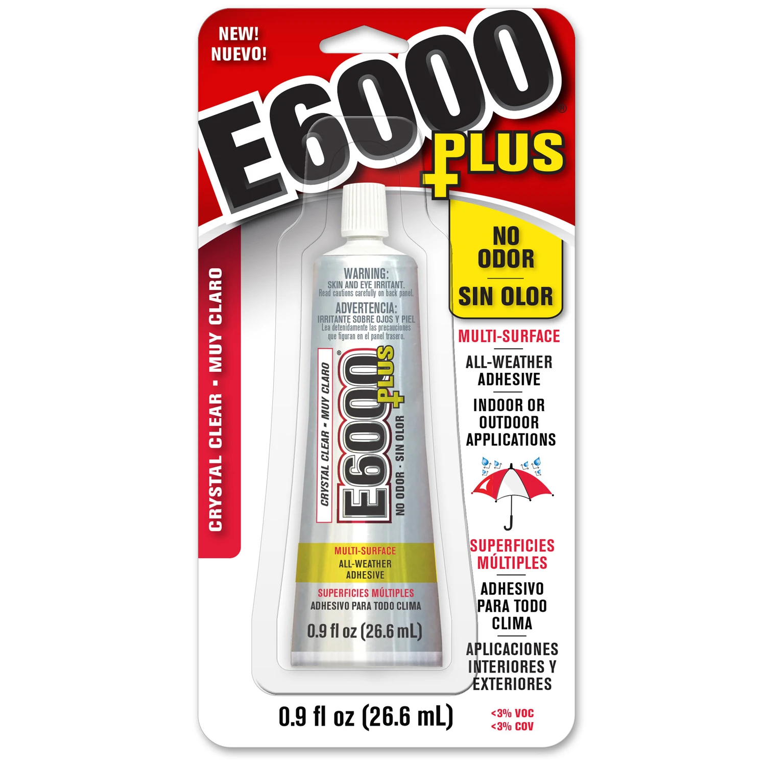 Plus Adhesive, Clear, 0.9 Fl. oz.
