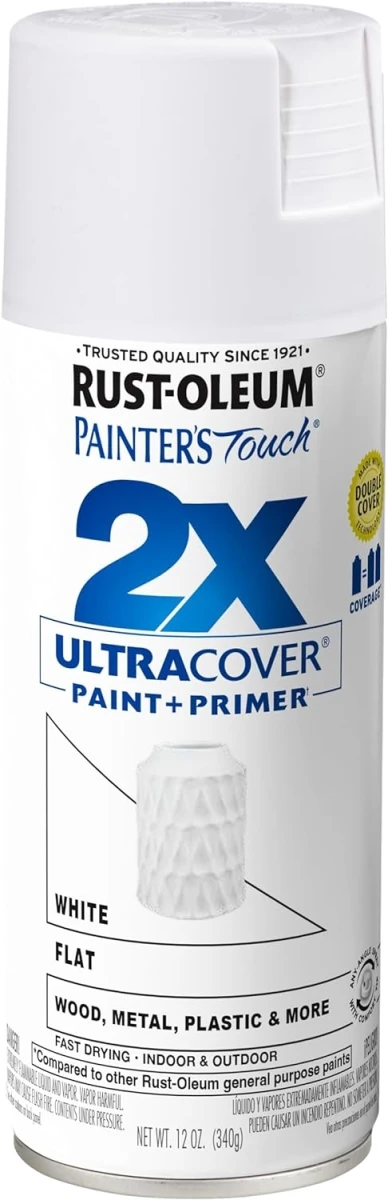 Painter's Touch 2X Spray Paint, Flat White, 12-oz.