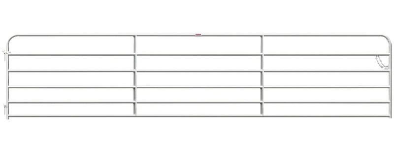 Farm Tube Gate, Galvanized, 6 Rails, 16 Ft.