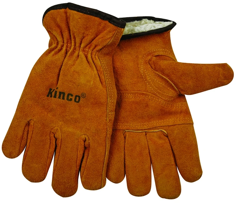 Men's Large Suede Cowhide Winter Work Gloves With Thermal Insulation
