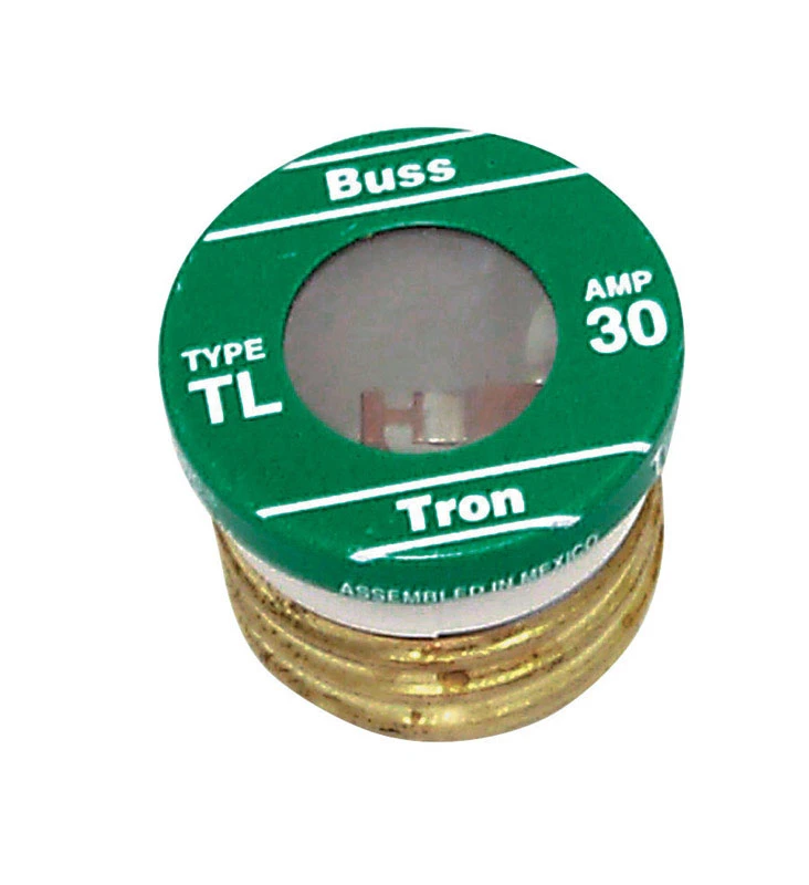 Plug Fuse, Type TL, Time Delay, 30-Amp, 3-Pk.