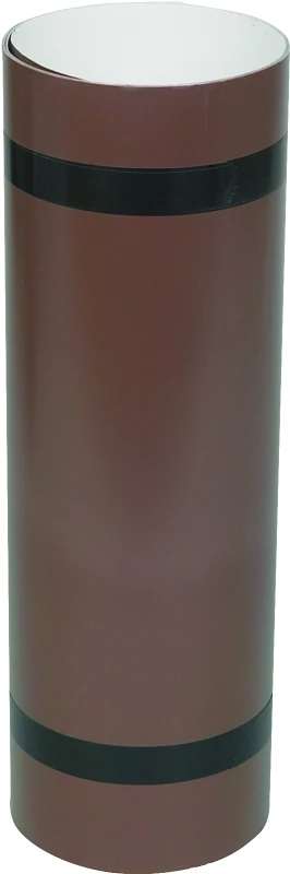 Trim Coil, White/Brown Painted Aluminum, 14 In. x 10 Ft.