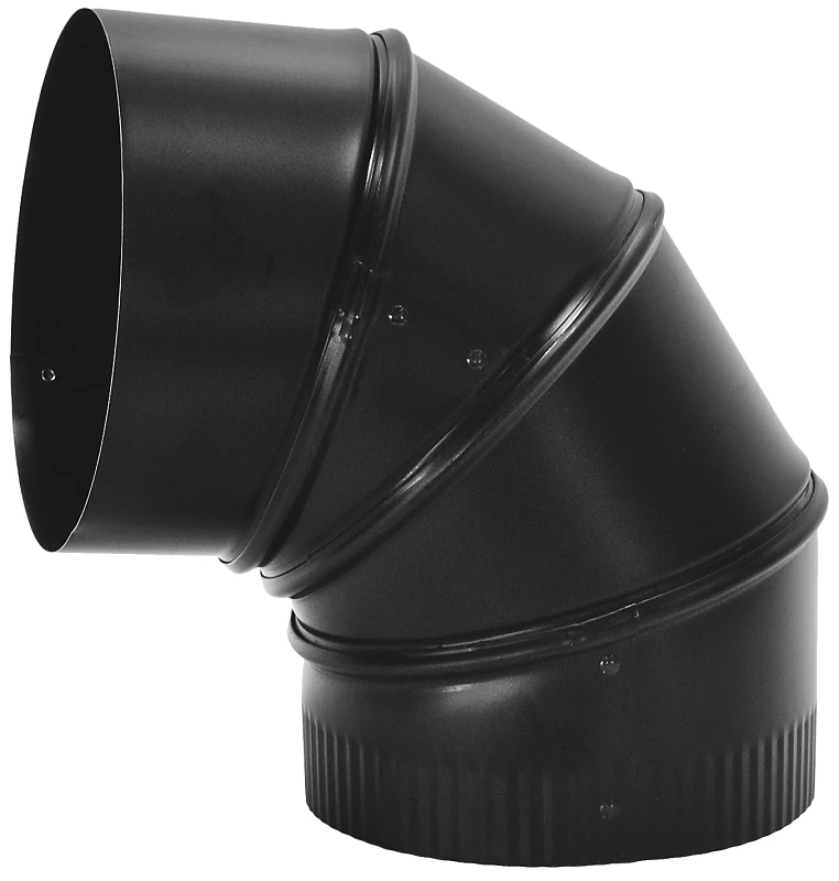 Stove Pipe Black Adjustable Elbow, 8 In.