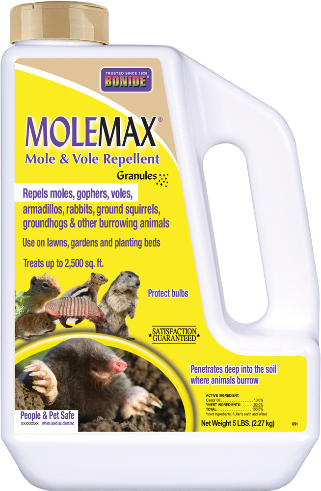 Molemax Lawn & Garden Mole & Vole Repellent Granules, 5 Lbs. Ready-to-Use