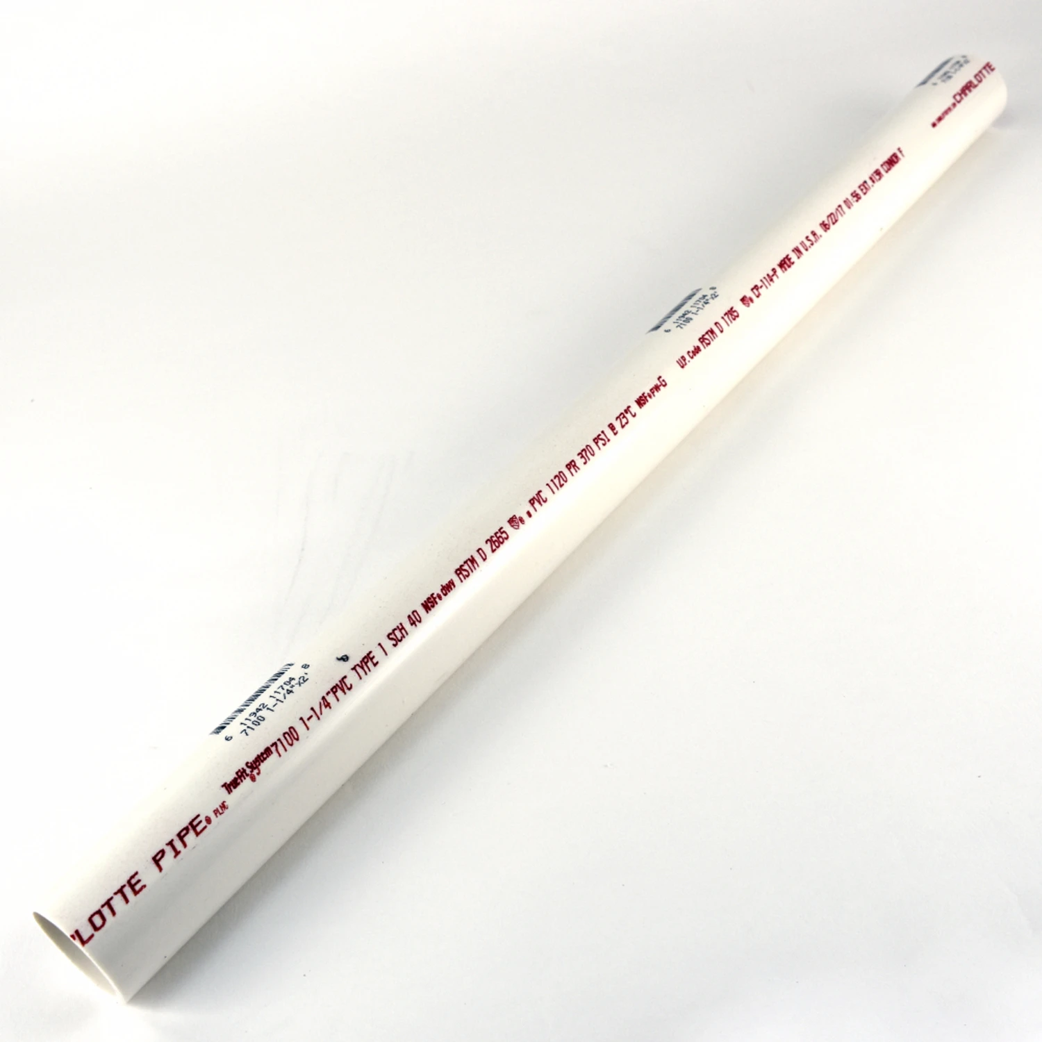 Schedule 40 PVC Pipe, 370 PSI, 1-1/4-In. x 2-Ft.