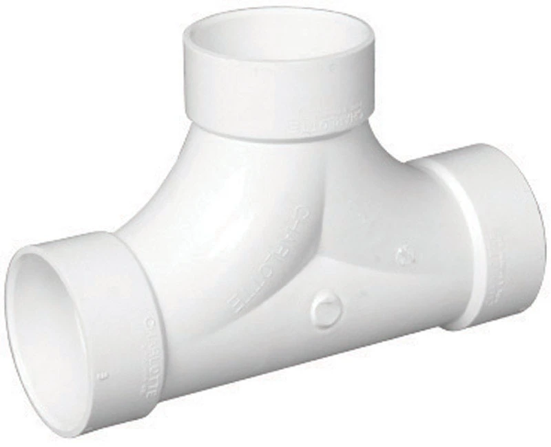 Schedule 40 DWV PVC 2-Way Cleanout Tee, 3 In.
