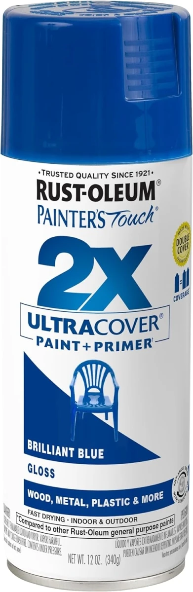 Painter's Touch 2X Spray Paint, Gloss Brilliant Blue, 12 oz.
