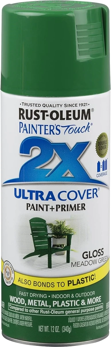 Painter's Touch 2X Spray Paint, Gloss Meadow Green, 12 oz.