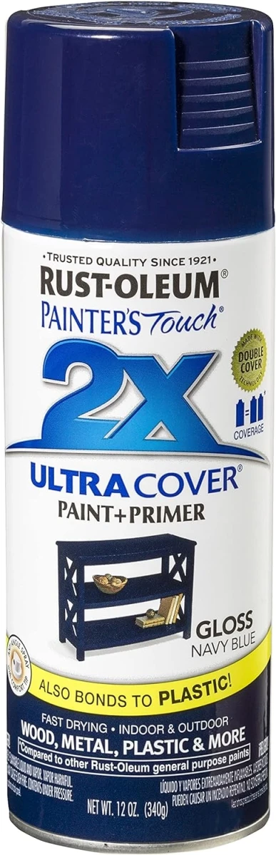 Painter's Touch 2X Spray Paint, Gloss Navy Blue, 12 oz.