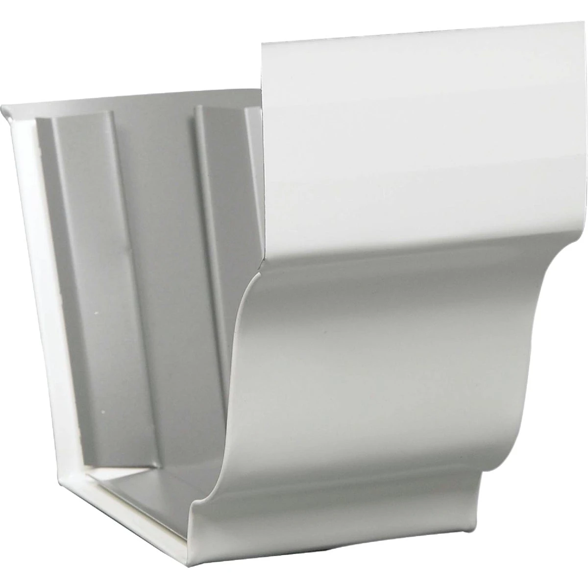 Gutter Slip Joint Connector, White Galvanized Steel, 5 In.