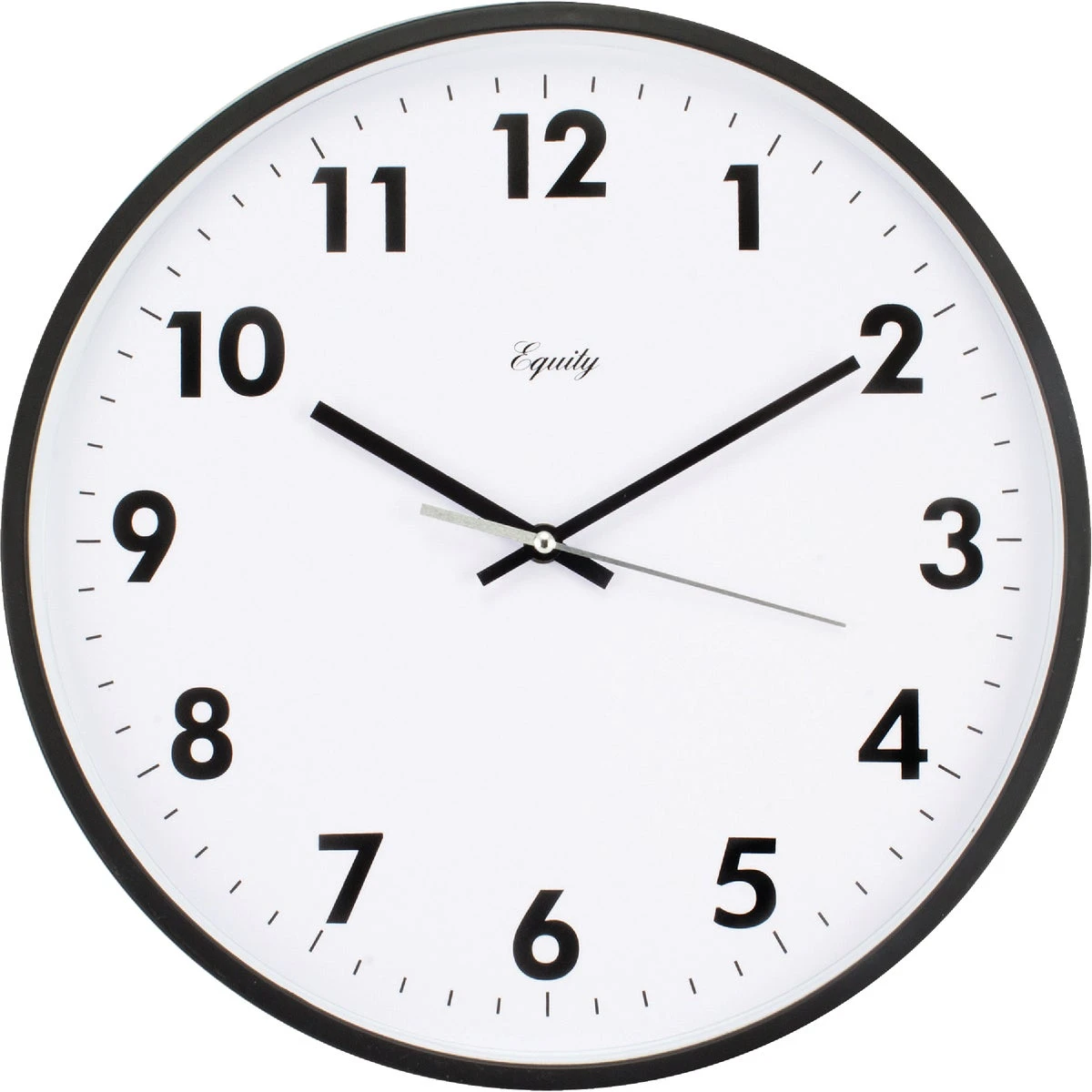 Equity Commercial Wall Clock, Black, 14-In.
