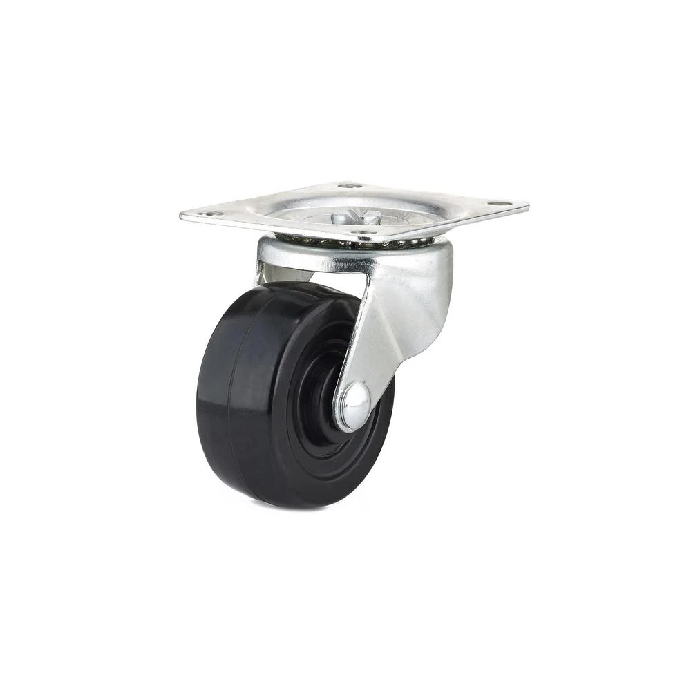 Rubber Swivel Plate Caster, 3 In.