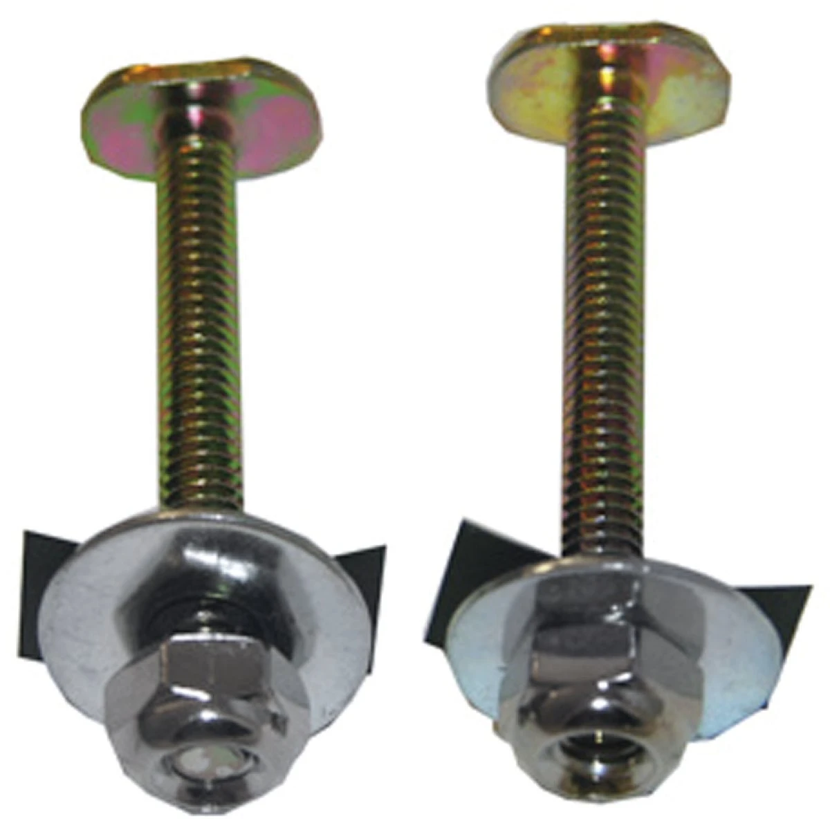 Brass-Plated Toilet Bolts With Nuts And Washers, 0.25 x 2.25 In.