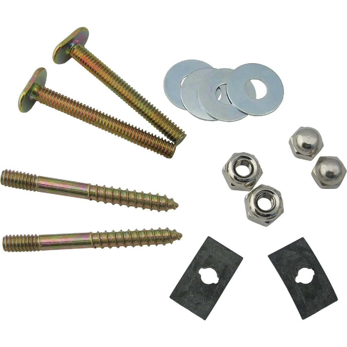 Toilet Closet Bolt & Screw Set, Brass-Plated