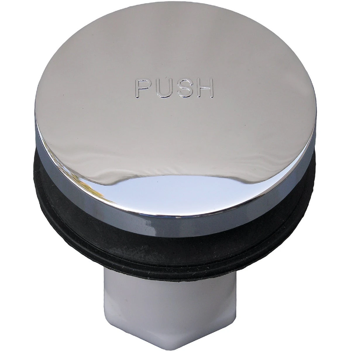 Bathtub Drain Stopper, Tip-Toe Style, Chrome Plated, 5/16 In. Thread