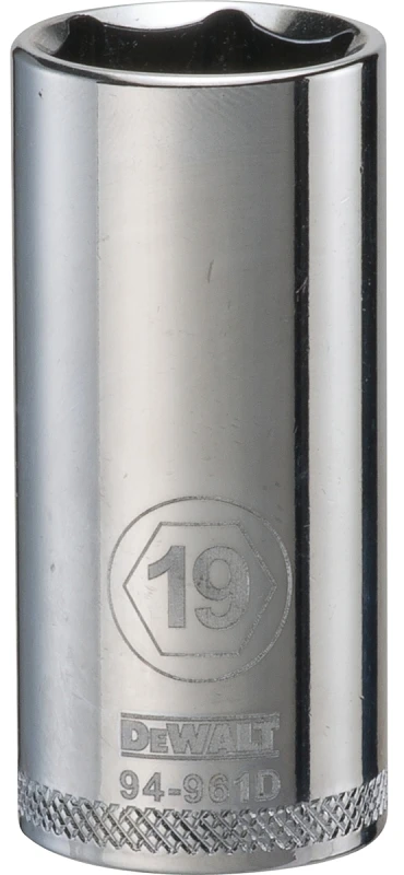 Metric Deep Socket, 6-Point, 3/8 In. Drive, 19mm