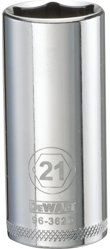 Metric Deep Socket, 6-Point, 3/8 In. Drive, 21mm