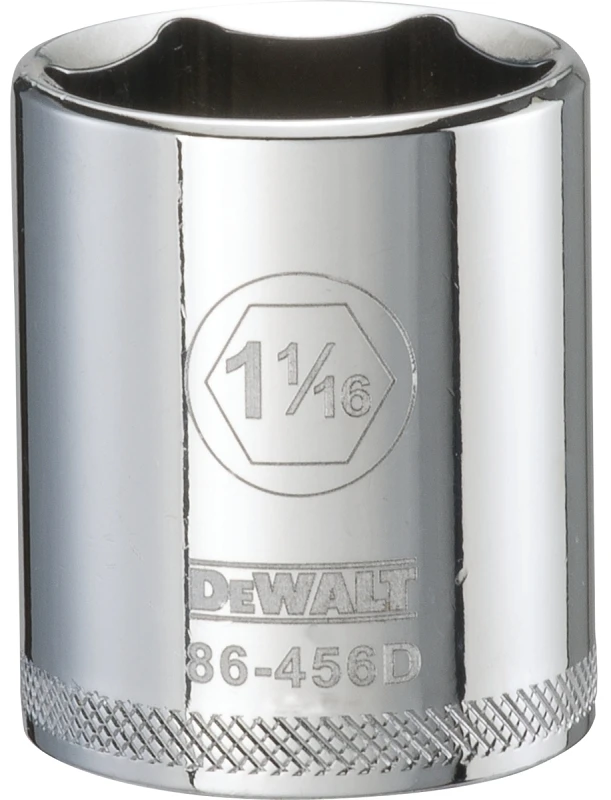 SAE Socket, Shallow, 6-Point, 1-1/16 In., 1/2 In. Drive