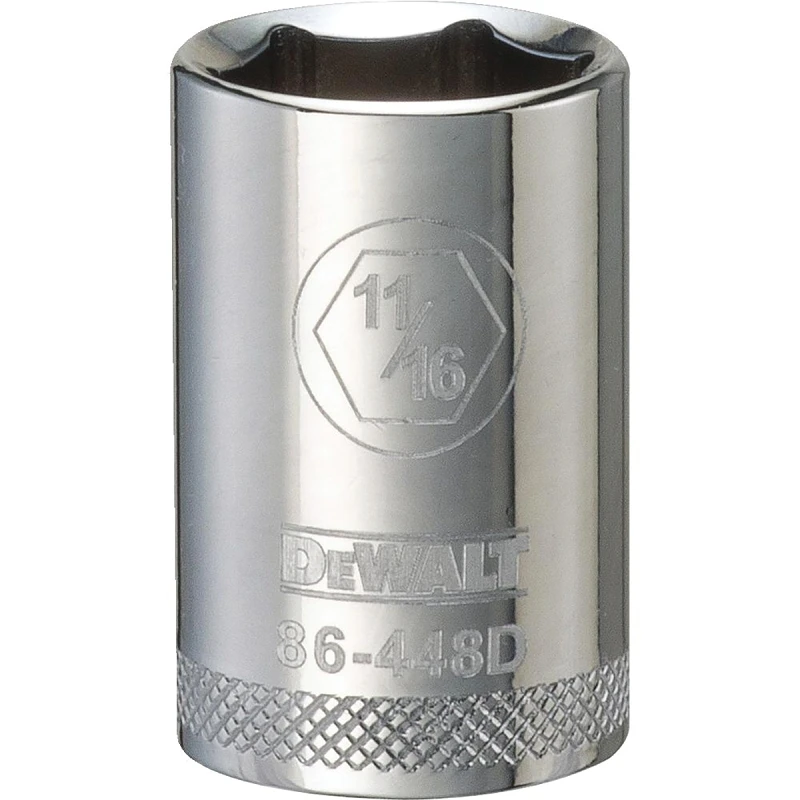 SAE Socket, Shallow, 6-Point, 11/16 In., 1/2 In. Drive